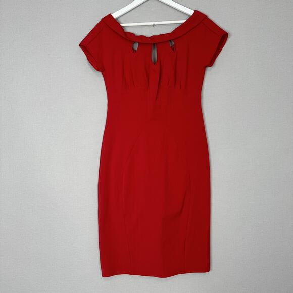Miss Candyfloss Dress Womens Large Red Sheath Pencil Retro Pinup Hollywood 50s - Picture 1 of 14
